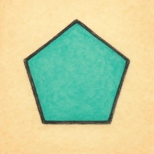 Illustrierte Lernkarte — Fünfeck