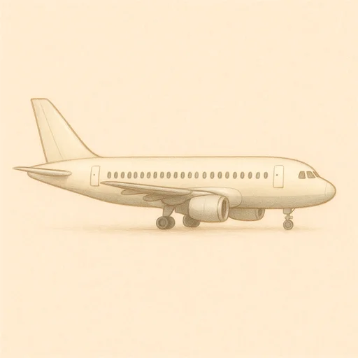 Illustrierte Lernkarte — Flugzeug