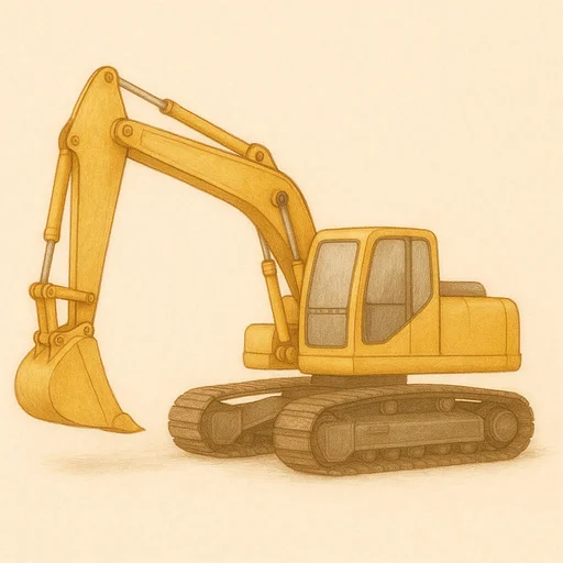 Illustrierte Lernkarte — Bagger