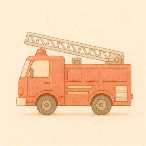 Illustrierte Lernkarte — Feuerwehr