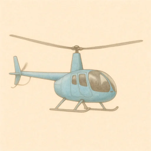Illustrierte Lernkarte — Hubschrauber