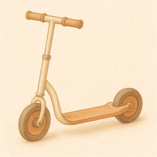 Illustrierte Lernkarte — Roller