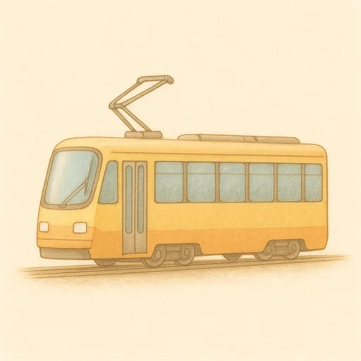 Illustrierte Lernkarte — Straßenbahn