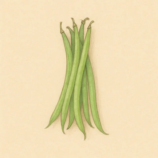 Illustrated flashcard — Bohnen