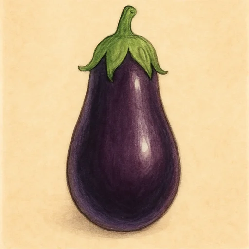 Illustrated flashcard — Aubergine