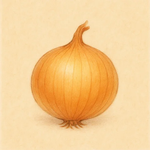 Illustrierte Lernkarte — Zwiebel