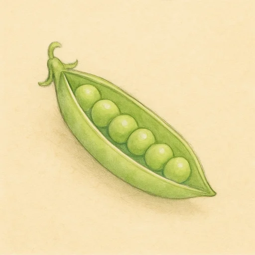 Illustrated flashcard — Erbsen