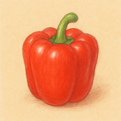 Illustrierte Lernkarte — Paprika