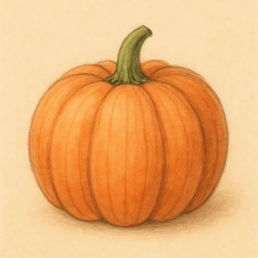 Illustrierte Lernkarte — Kürbis