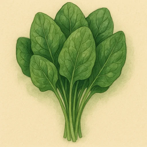 Illustrierte Lernkarte — Spinat