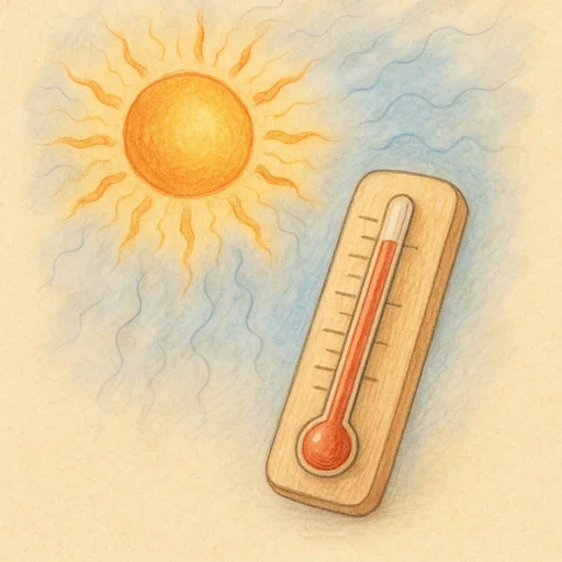 Illustrierte Lernkarte — Heiß